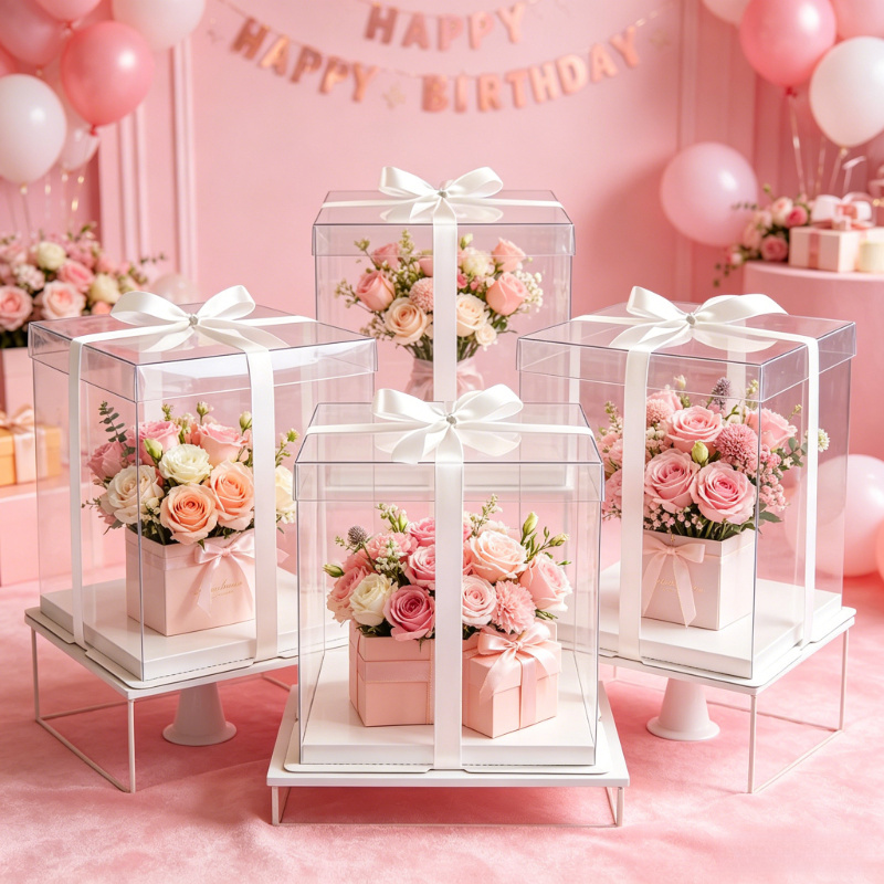 Wedding Supply.Box - Cajas Transparentes para Pasteles, Cajas Grandes