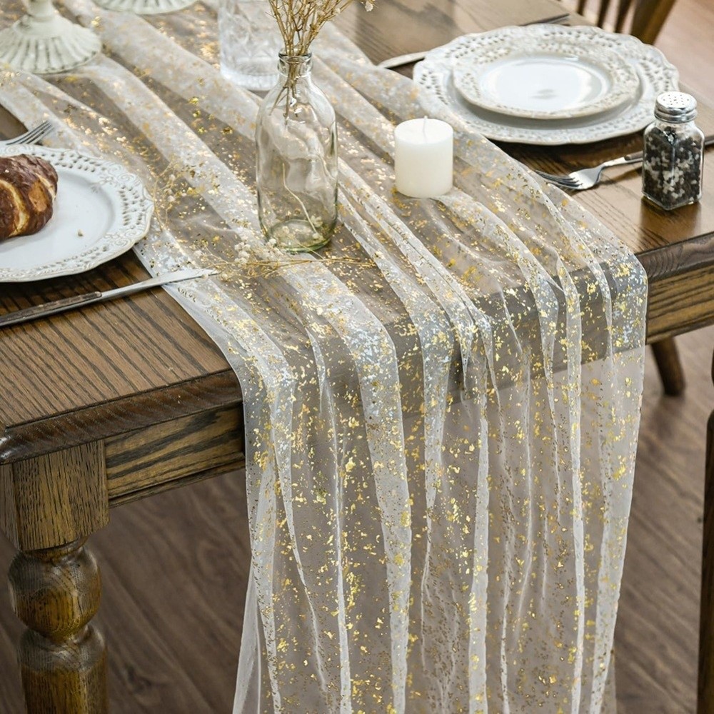 Table Runner Sequin - Camino de Mesa con Lentejuelas Doradas