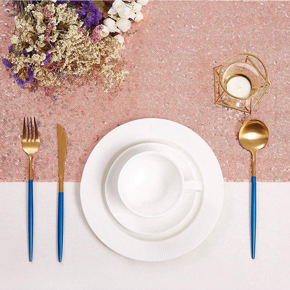 Table Runner Sequin - Caminos de mesa con lentejuelas doradas