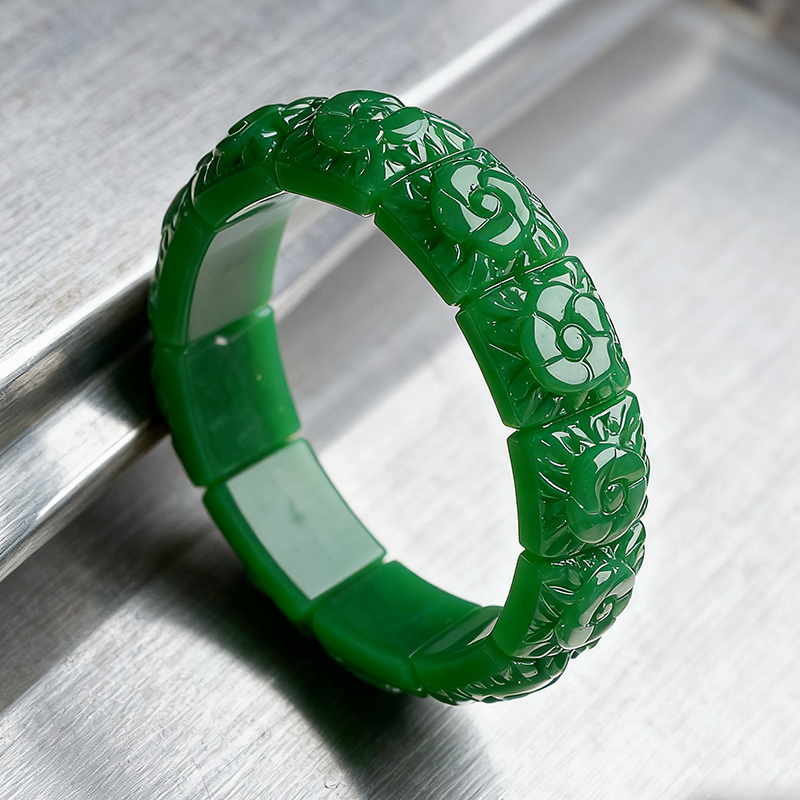 Wedding Yes - Pulsera de flor de Jade Real,
