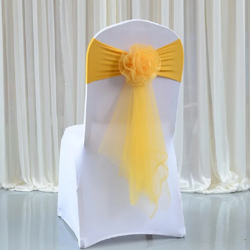 Chair Sash Organza - 10 unids/lote, pajarita blanca para silla,
