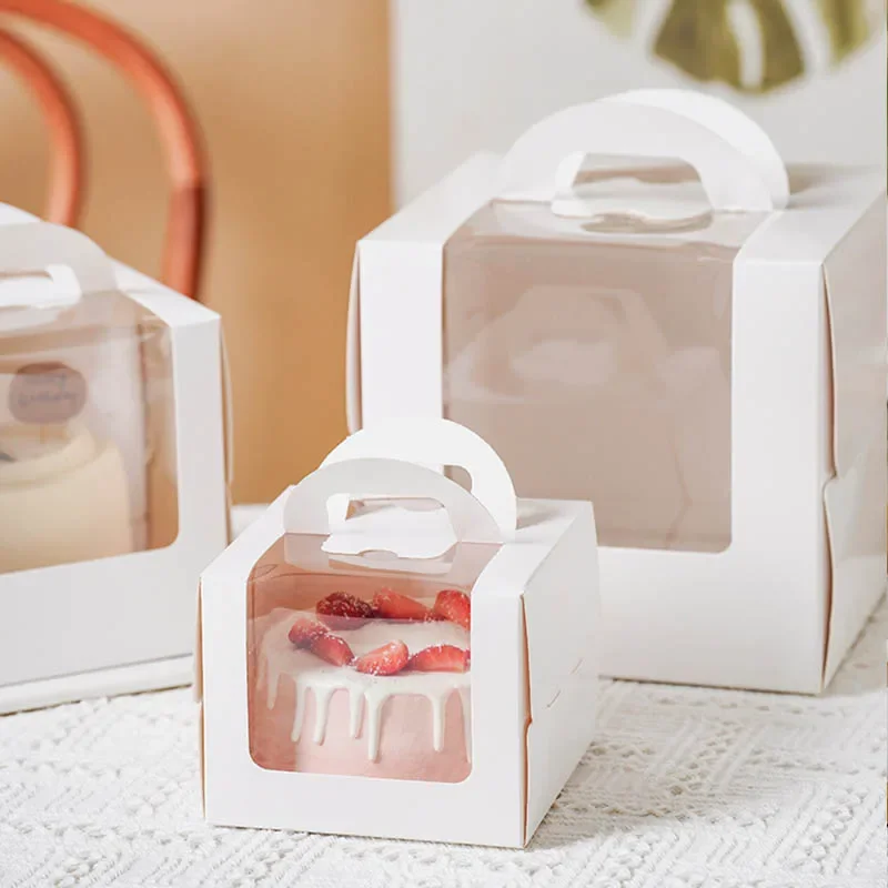 Caja de pastel blanca con asa, - Wedding Supply.Box reseña y precio