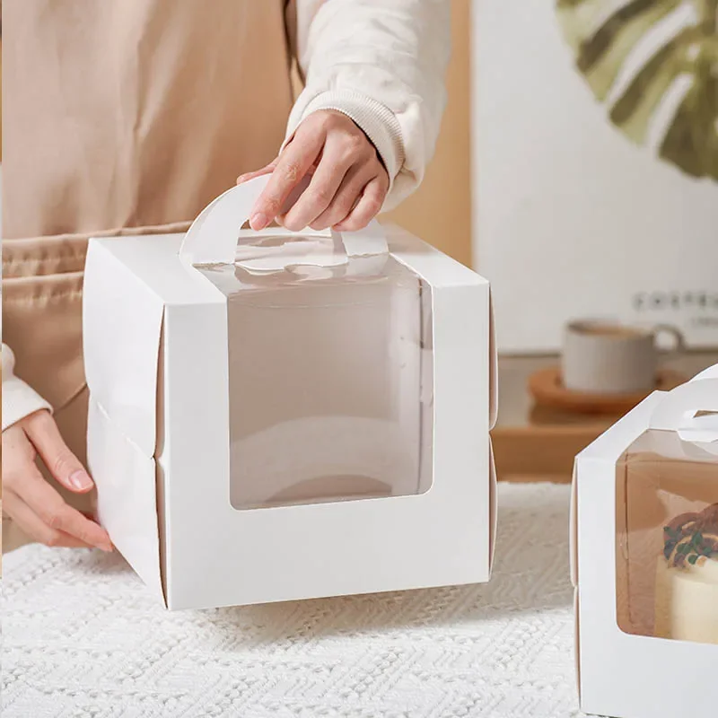 Caja de pastel blanca con asa, - Wedding Supply.Box reseña y precio