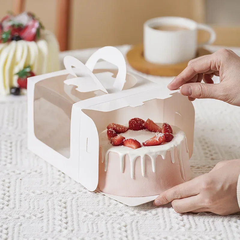 Caja de pastel blanca con asa, - Wedding Supply.Box reseña y precio