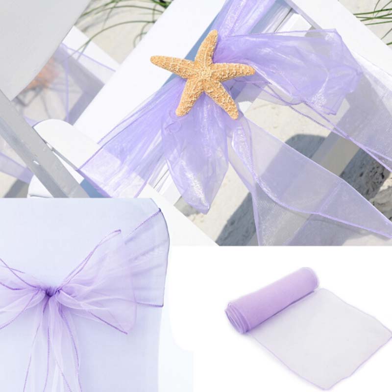 25 piezas 18x275cm boda Organz - Chair Sash Organza reseña y precio