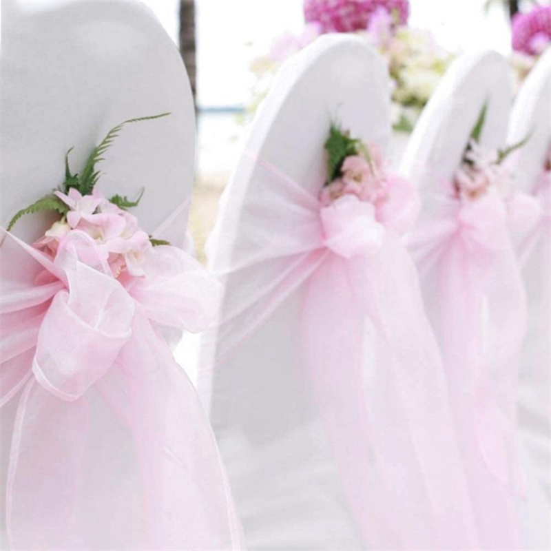 10/50/100 Uds. Decoración de s - Chair Sash Organza reseña y precio
