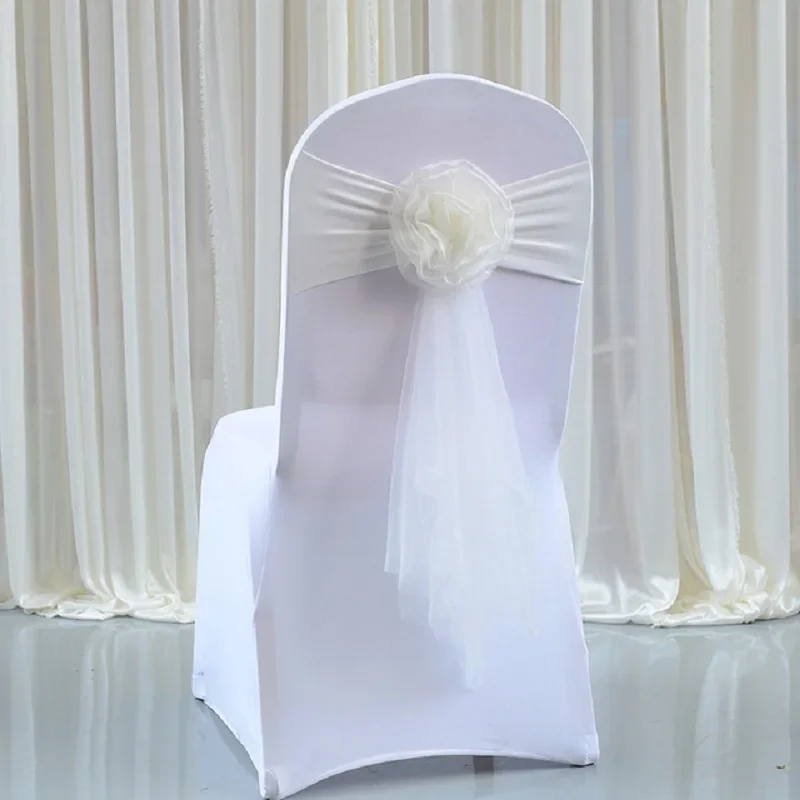 10 unids/lote, pajarita blanca - Chair Sash Organza reseña y precio