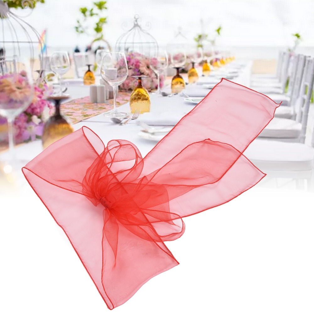 10 piezas de organza azul, roj - Chair Sash Organza reseña y precio